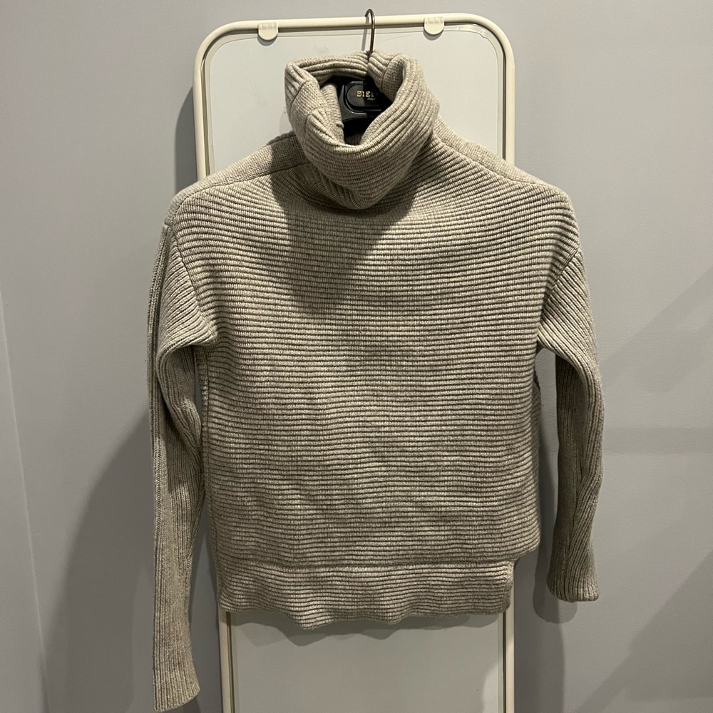 Babaton Ribbed Turtleneck Sweater in Oatmeal